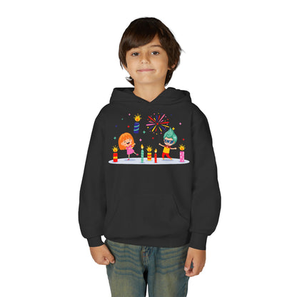 Youth Heavy Blend Hooded Sweatshirt - Super kiddo lighting fireworks - [[{"value":"Wonderwear Kid"}]]