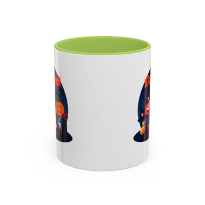 Accent Coffee Mug - Super kiddo wearing pumpkin - [[{"value":"Wonderwear Kid"}]]