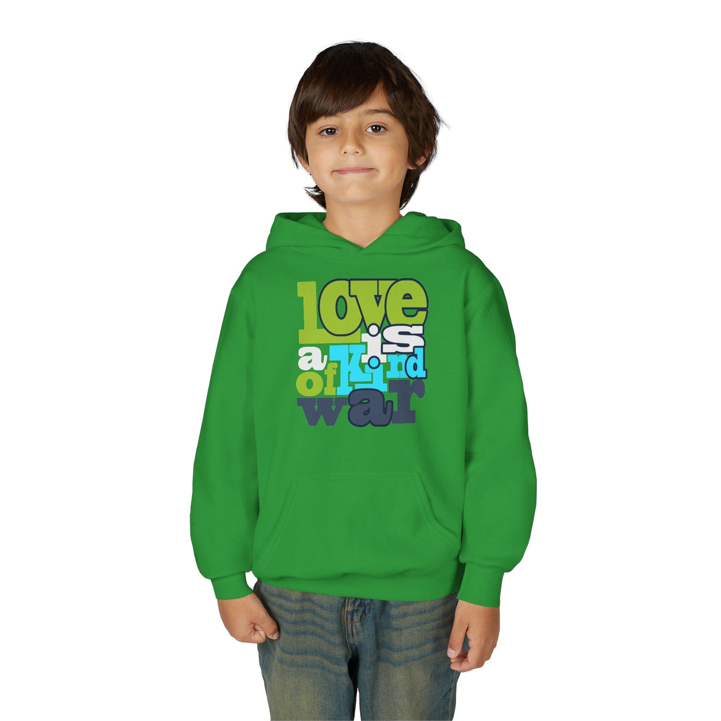 Youth Heavy Blend Hooded Sweatshirt - Love is Kind of War