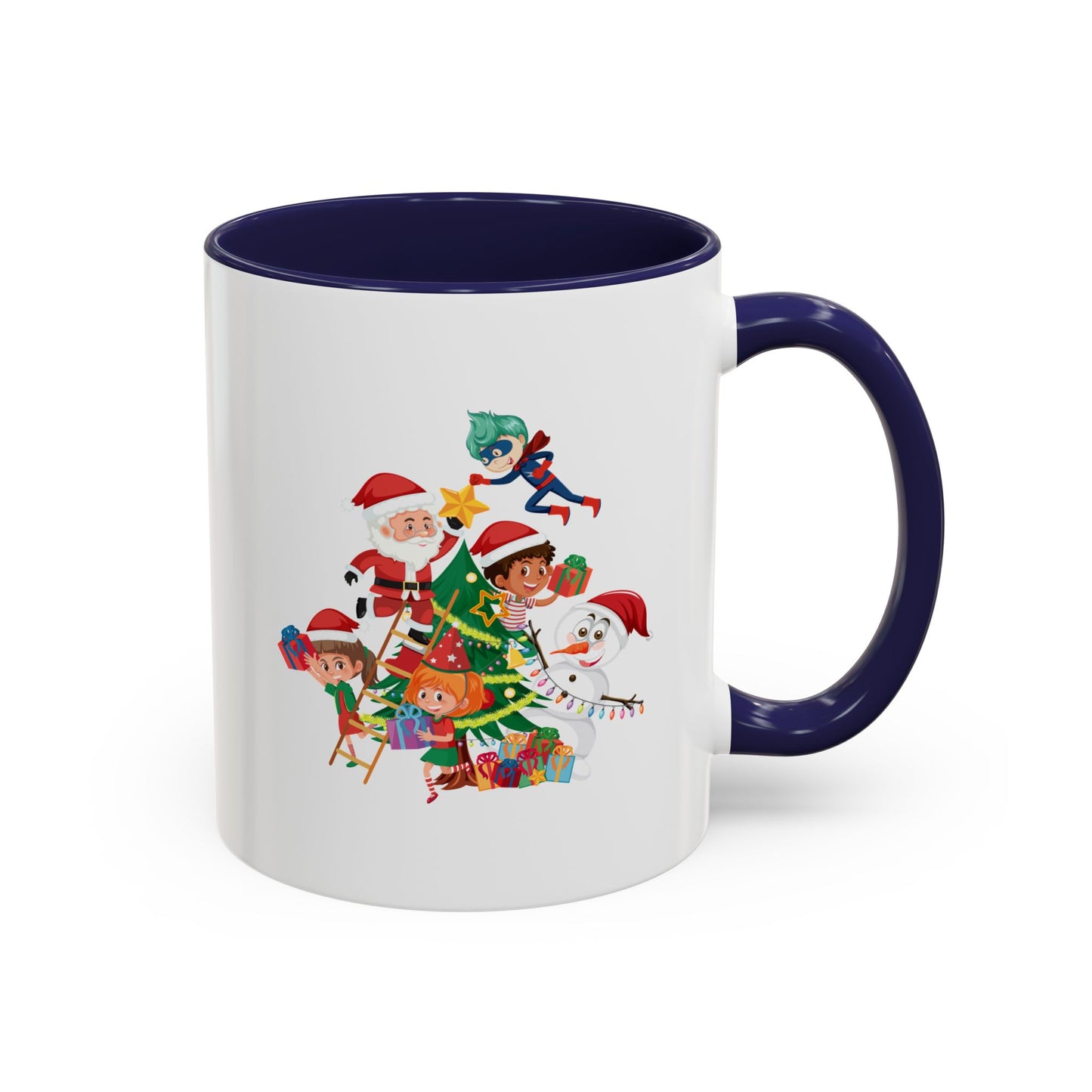 Accent Coffee Mug - Super kiddo making christmas tree