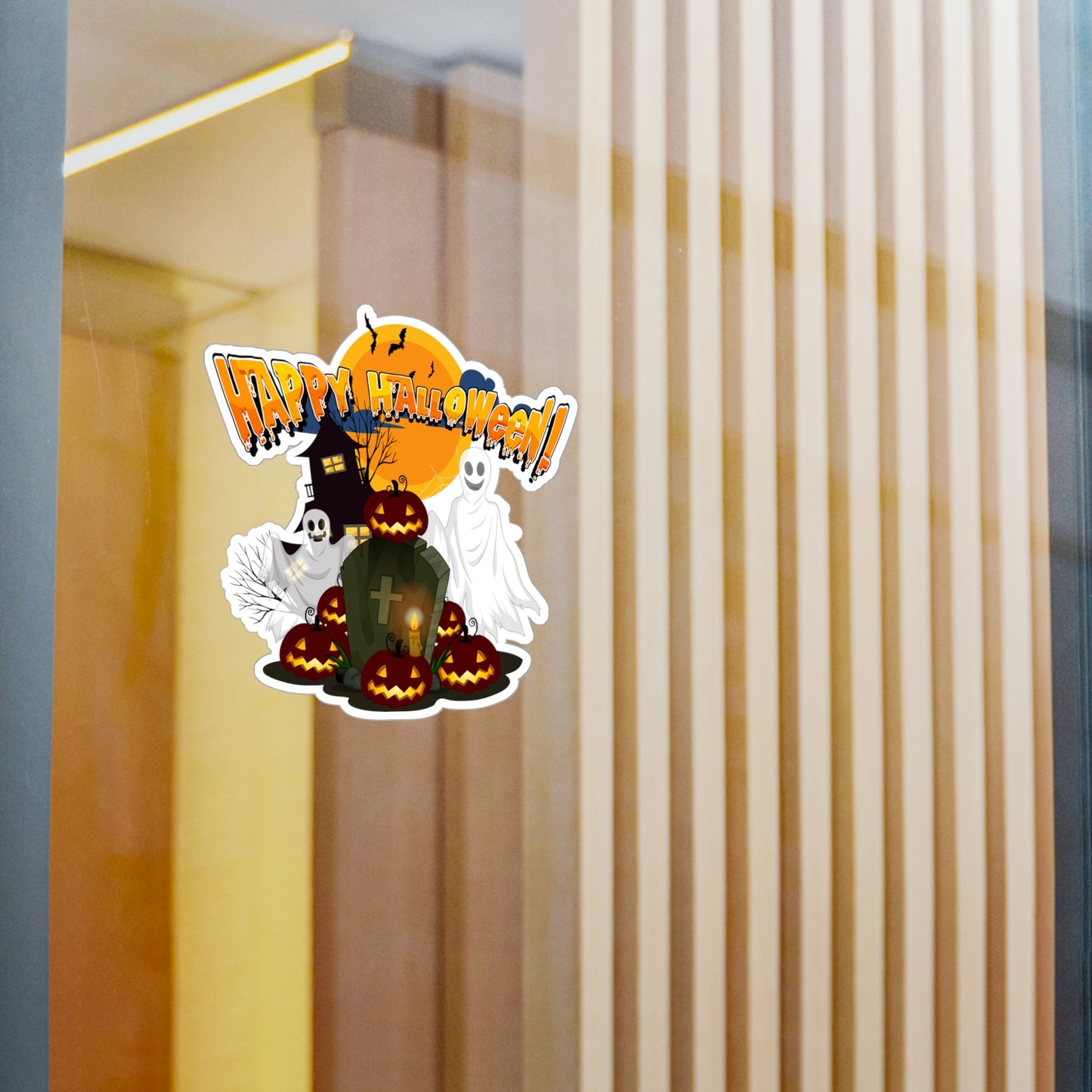 Halloween Kiss-Cut Vinyl Decals – Happy holloween - cemetery - [[{"value":"Wonderwear Kid"}]]