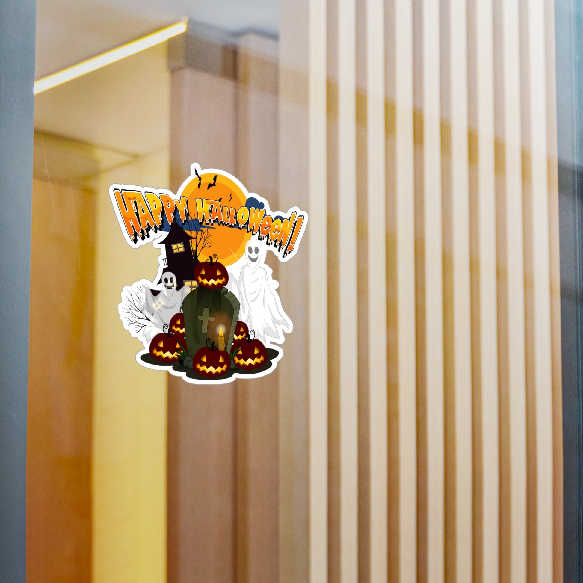Halloween Kiss-Cut Vinyl Decals – Happy holloween - cemetery - [[{"value":"Wonderwear Kid"}]]