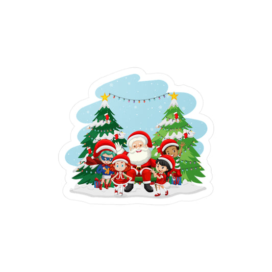 Christmas Kiss-Cut Vinyl Decals – Super kiddo with santa claus - [[{"value":"Wonderwear Kid"}]]