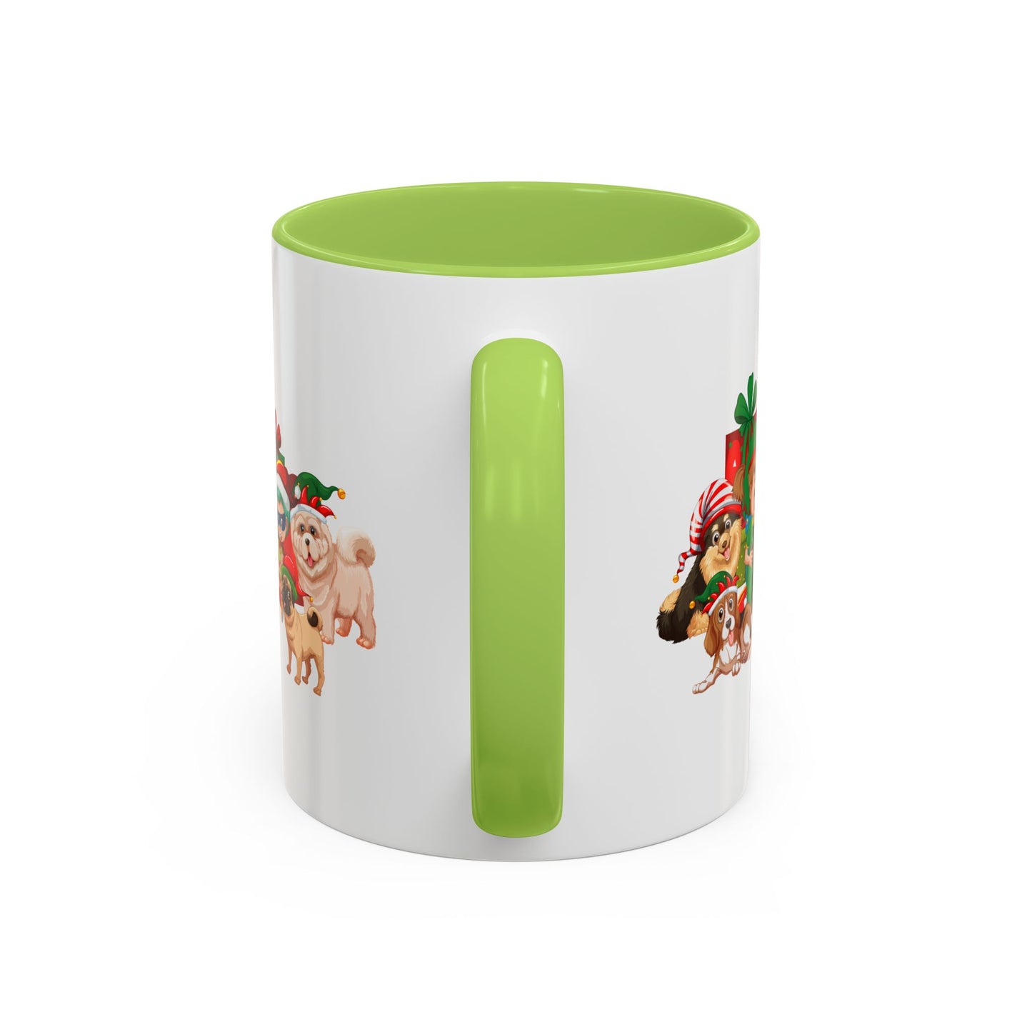 Accent Coffee Mug - Christmas with super kiddo pet friends without text