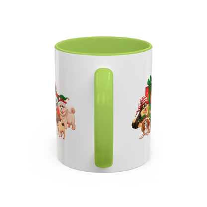 Accent Coffee Mug - Christmas with super kiddo pet friends without text - [[{"value":"Wonderwear Kid"}]]
