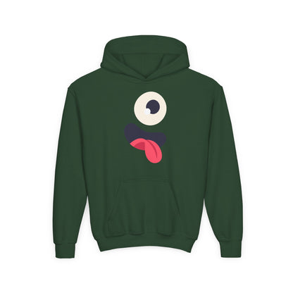 Youth Heavy Blend Hooded Sweatshirt - Monsters Eyes and tongue Printify