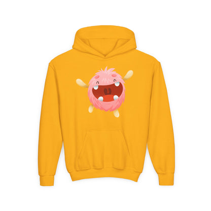 Youth Heavy Blend Hooded Sweatshirt - Baby pink monster Printify