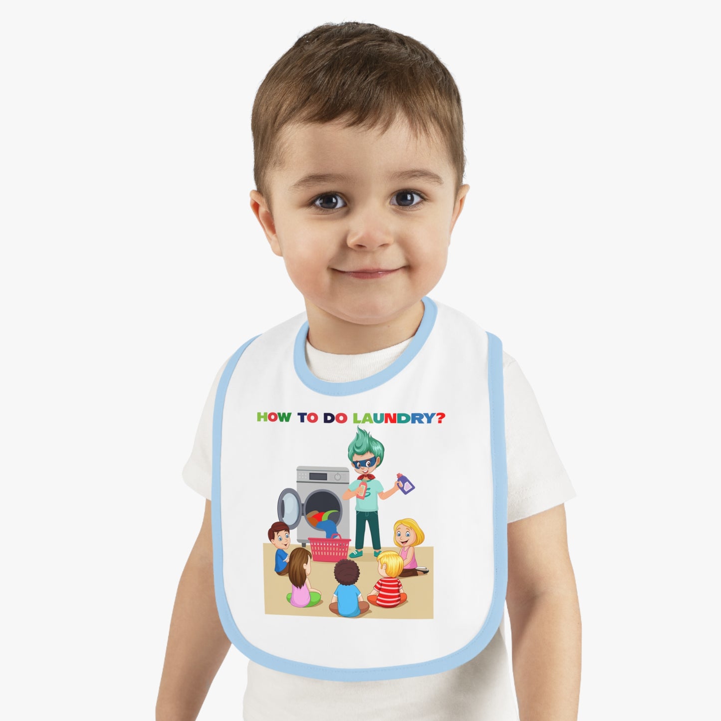 Baby Bib - super kiddo teaching laundry