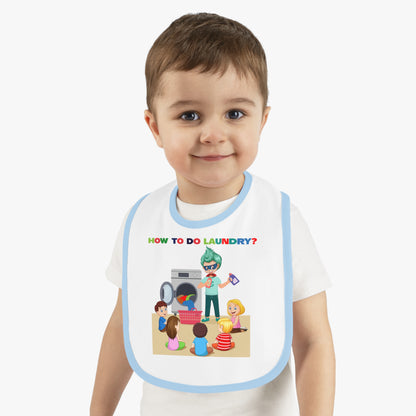 Baby Bib - super kiddo teaching laundry - [[{"value":"Wonderwear Kid"}]]