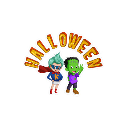 Halloween Kiss-Cut Vinyl Decals – Holloween with super kiddo Printify