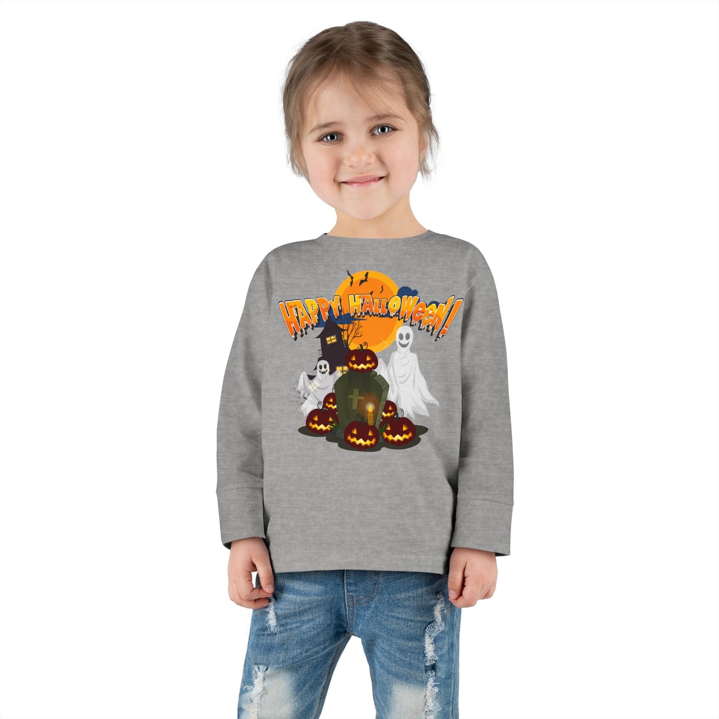 Toddler Long Sleeve Tee - Happy holloween - cemetery - [[{"value":"Wonderwear Kid"}]]