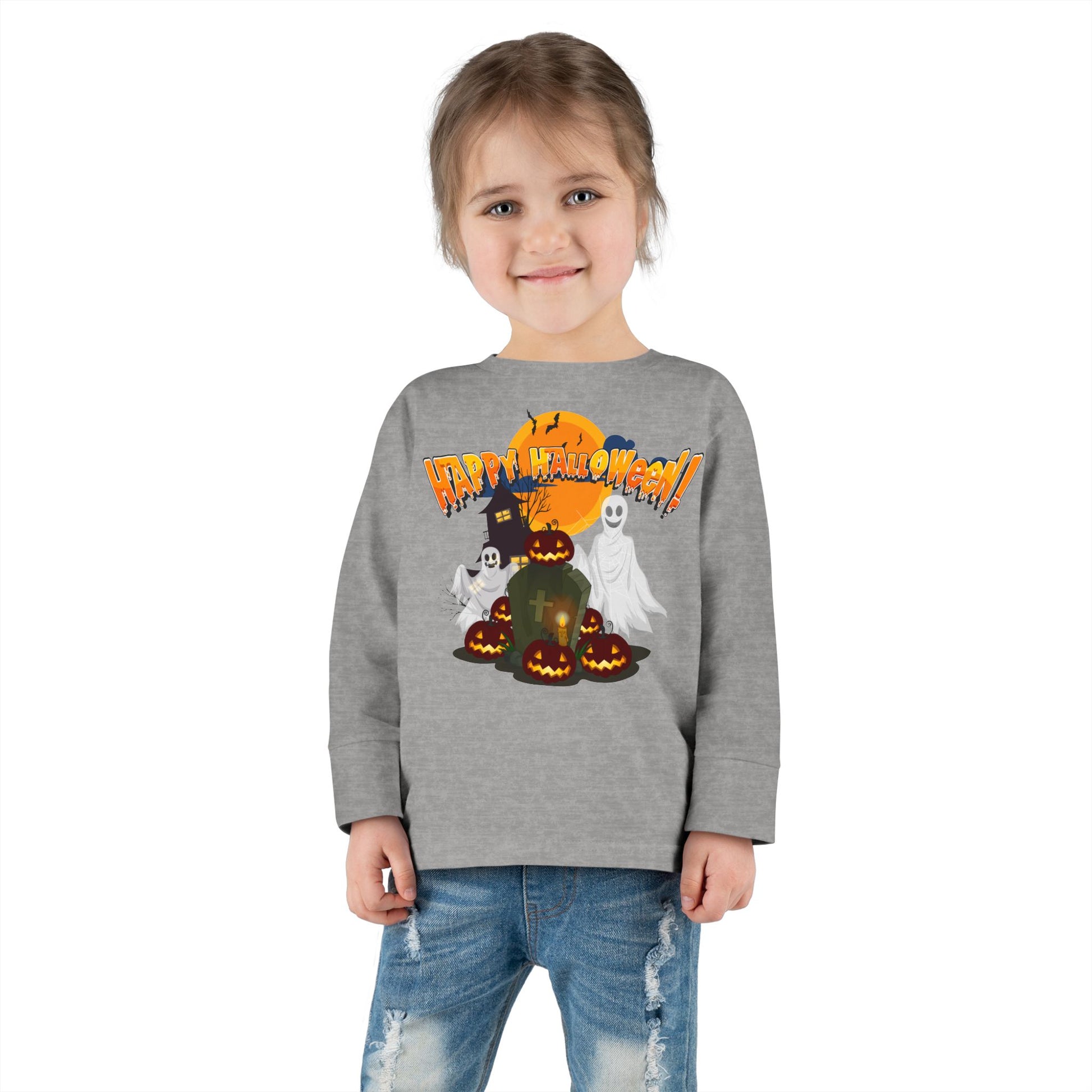 Toddler Long Sleeve Tee - Happy holloween - cemetery - [[{"value":"Wonderwear Kid"}]]