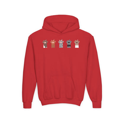 Youth Heavy Blend Hooded Sweatshirt - Group of paw Printify
