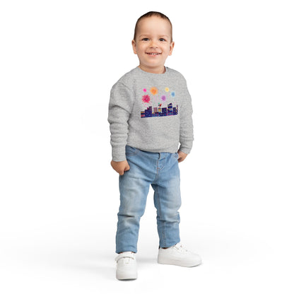 Toddler Sweatshirt - Super kiddo with fireworks - [[{"value":"Wonderwear Kid"}]]
