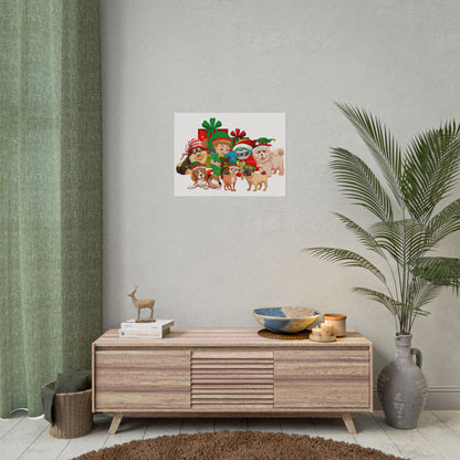 Rolled Posters - Christmas with super kiddo pet friends without text - [[{"value":"Wonderwear Kid"}]]