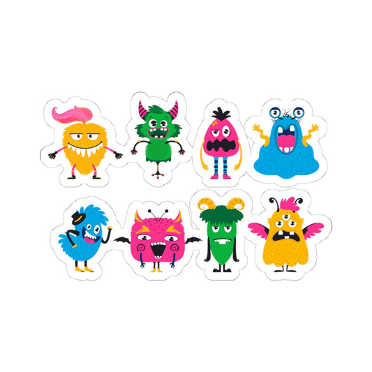 Kiss-Cut Vinyl Decals - Set of monsters Printify