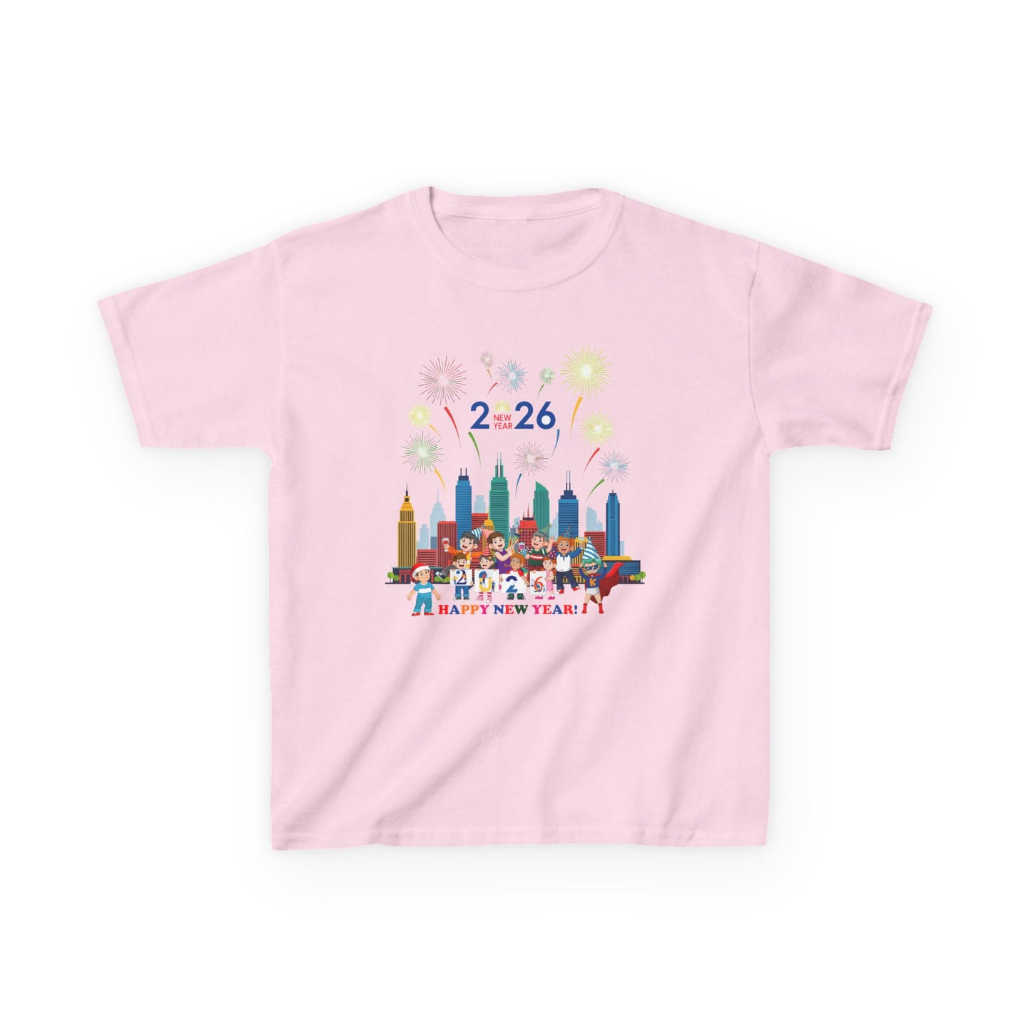 Kids Heavy Cotton™ Tee - Happy new year with fireworks - [[{"value":"Wonderwear Kid"}]]