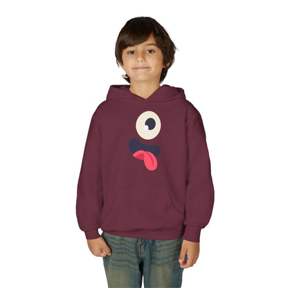 Youth Heavy Blend Hooded Sweatshirt - Monsters Eyes and tongue Printify