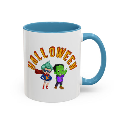 Accent Coffee Mug - Holloween with super kiddo Printify