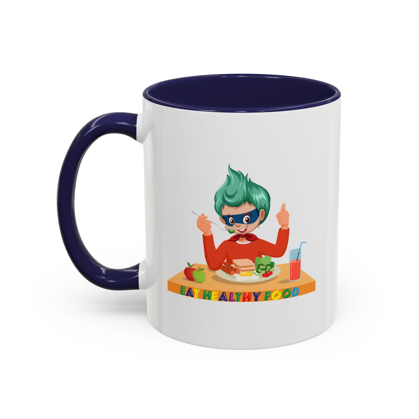 Accent Coffee Mug - Super kiddo eating healthy breafast