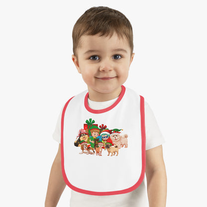Baby Bib - Christmas with super kiddo pet friends without text - [[{"value":"Wonderwear Kid"}]]