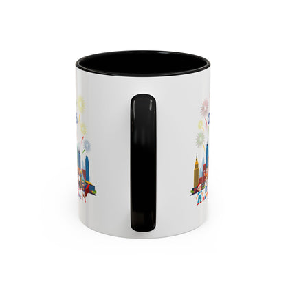 Accent Coffee Mug - Happy new year with fireworks - [[{"value":"Wonderwear Kid"}]]