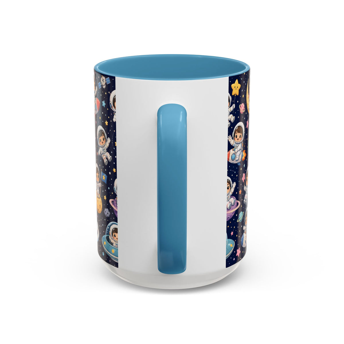 Accent Coffee Mug  (11/15 oz) - Kawaii Astronauts in a Starry Space Adventure