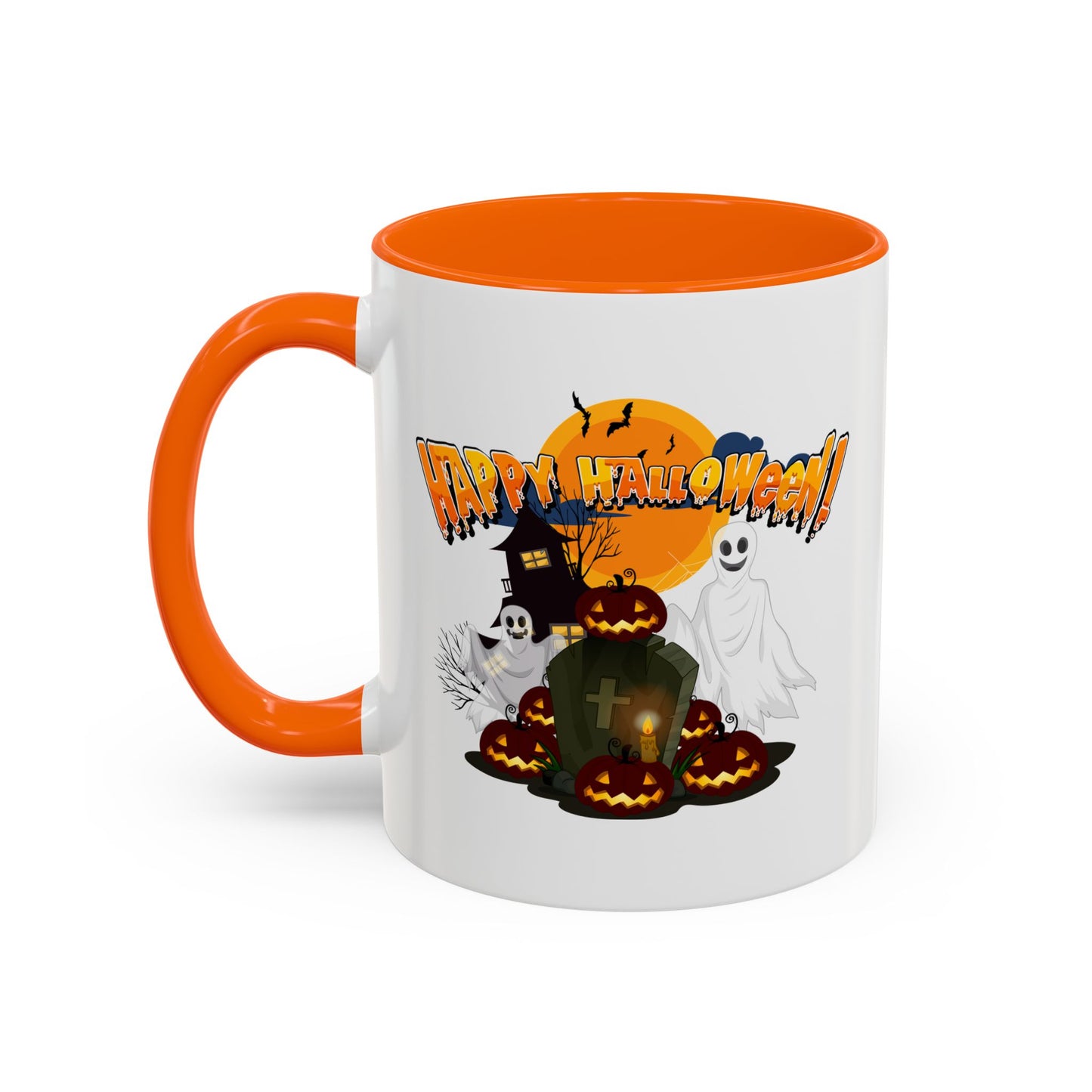 Accent Coffee Mug - Happy holloween - cemetery