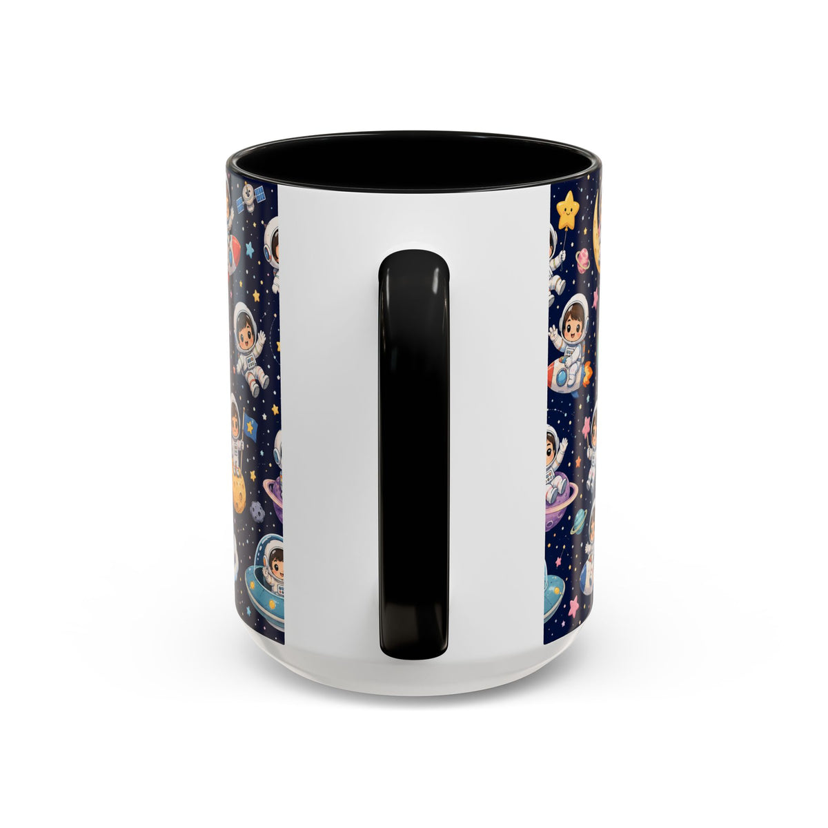 Accent Coffee Mug  (11/15 oz) - Kawaii Astronauts in a Starry Space Adventure