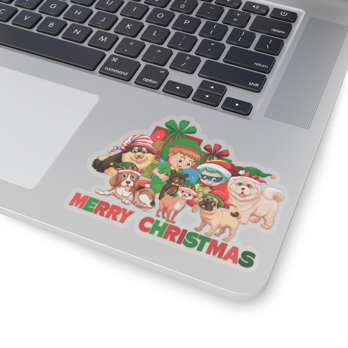 Kiss-Cut Stickers - Christmas with super kiddo pet friends with text - [[{"value":"Wonderwear Kid"}]]