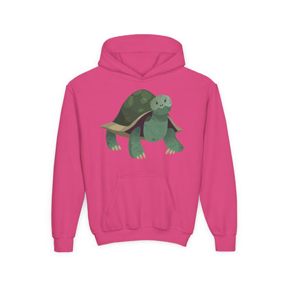 Youth hoodie with adorable turtle design Printify