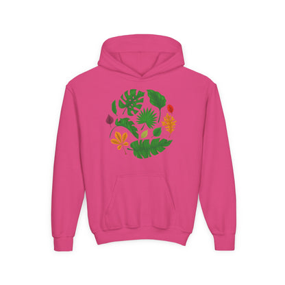Youth Heavy Blend Hooded Sweatshirt - Beautiful leaves Printify