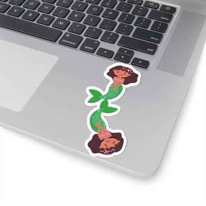 Kiss-Cut Stickers - mermaid green tail Printify
