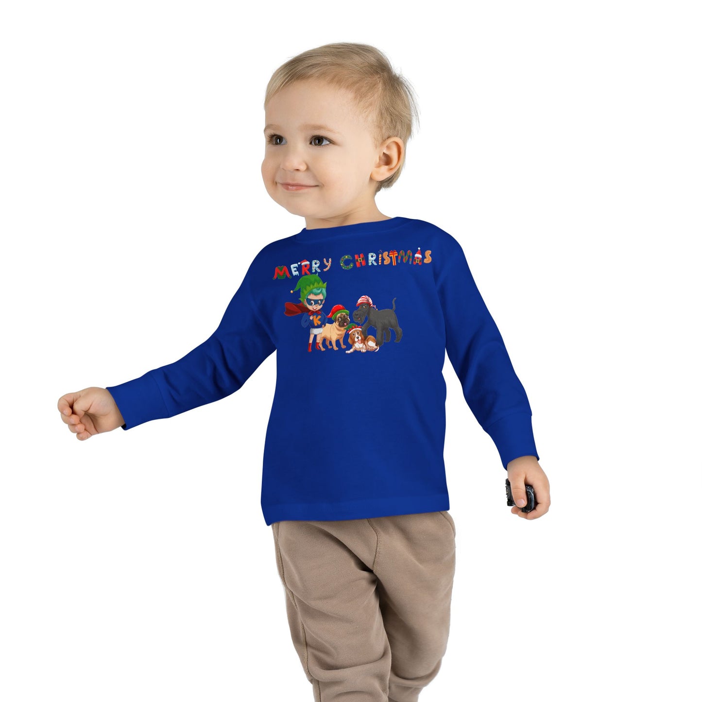 Toddler Long Sleeve Tee - Super kiddo woith pet friends - [[{"value":"Wonderwear Kid"}]]