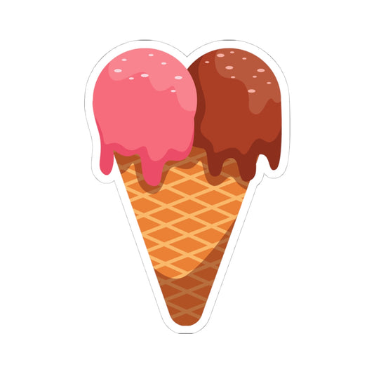 Kiss-Cut Stickers - Cone with Ice Cream Printify