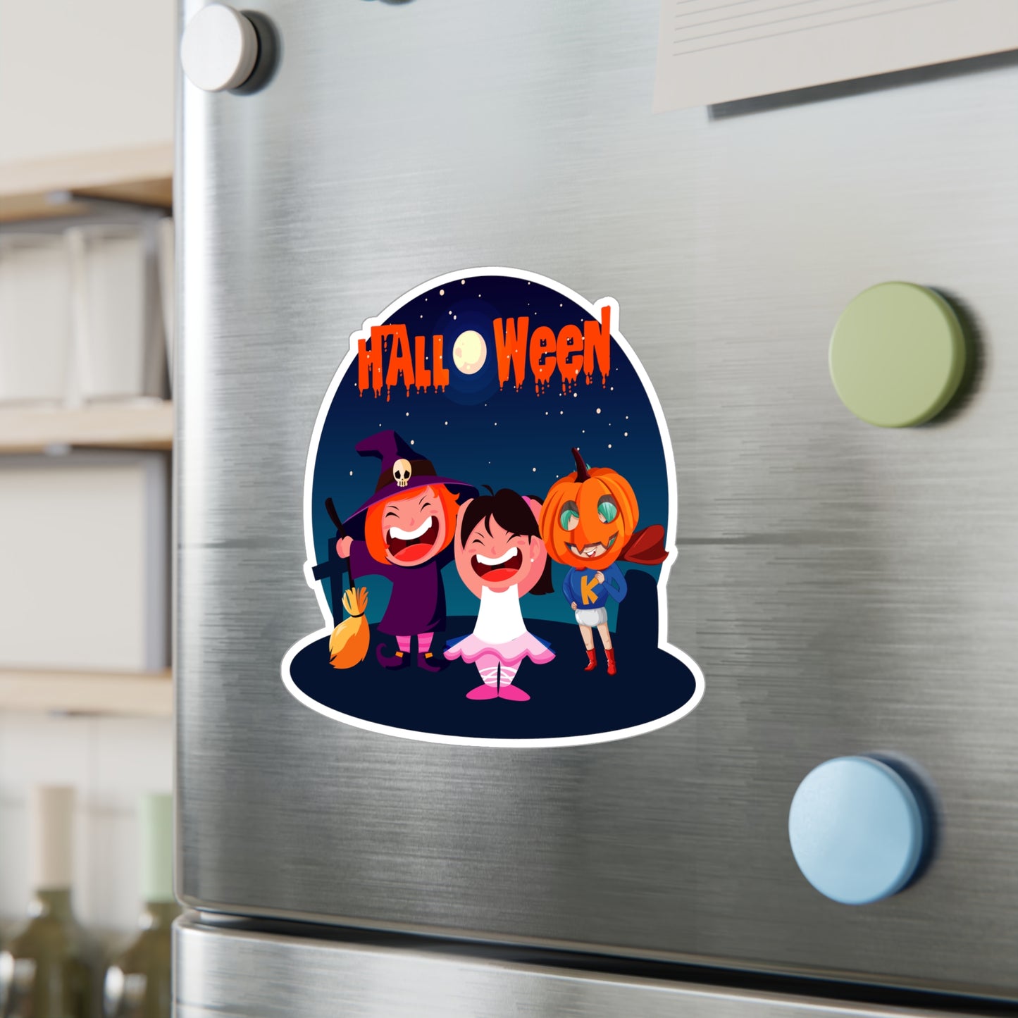 Halloween Kiss-Cut Vinyl Decals – Super kiddo wearing pumpkin