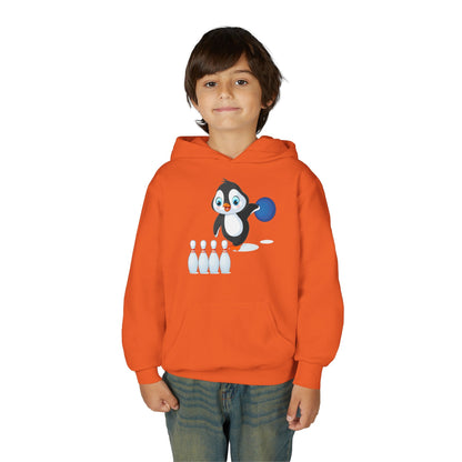 Kids Penguin Bowling Hoodie Printify