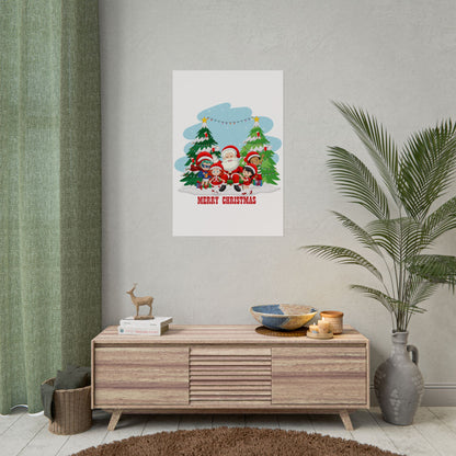 Rolled Posters - Super kiddo with santa claus Merry christmas - [[{"value":"Wonderwear Kid"}]]