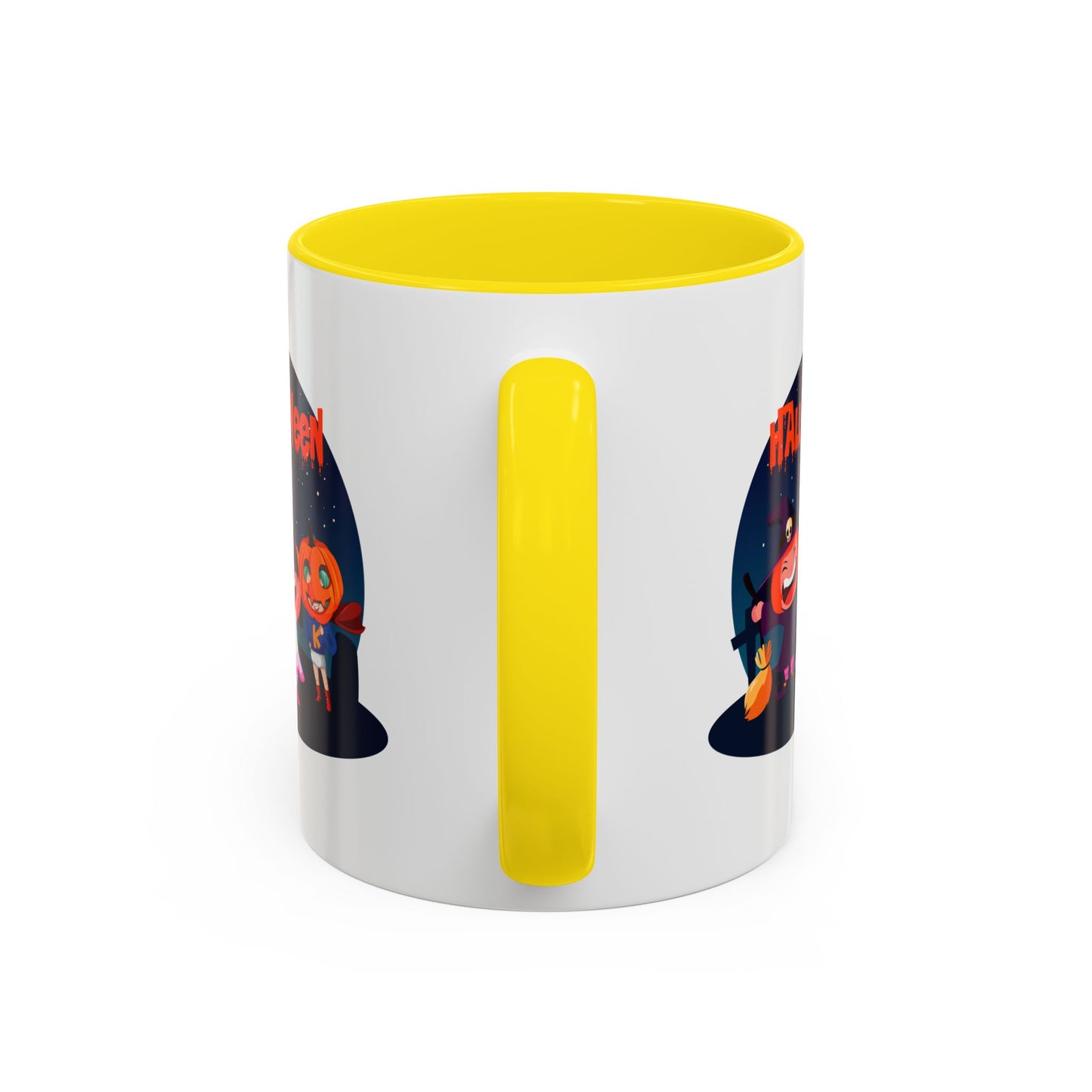 Accent Coffee Mug - Super kiddo wearing pumpkin