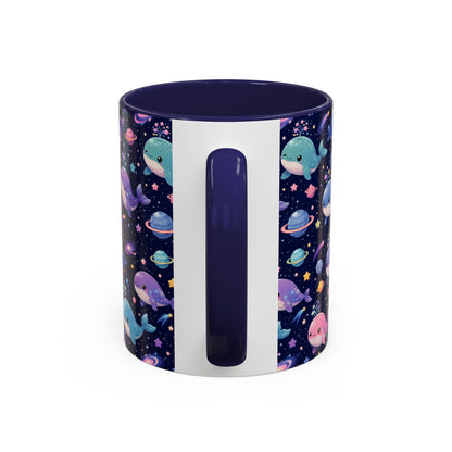 Accent Coffee Mug  (11/15 oz) - Cosmic Whale Adventure