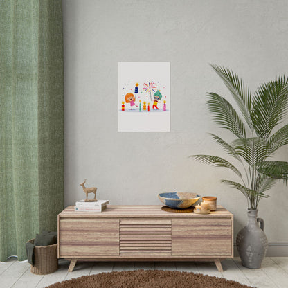 Rolled Posters - Super kiddo lighting fireworks - [[{"value":"Wonderwear Kid"}]]