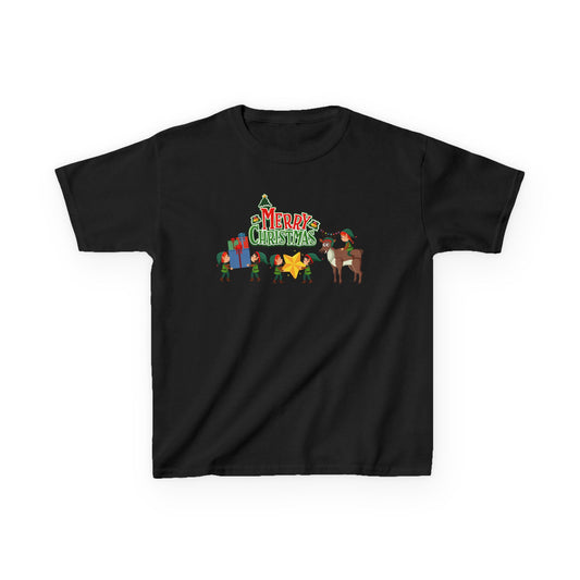 Kids Heavy Cotton™ Tee - Merry christmas and reindeer - [[{"value":"Wonderwear Kid"}]]