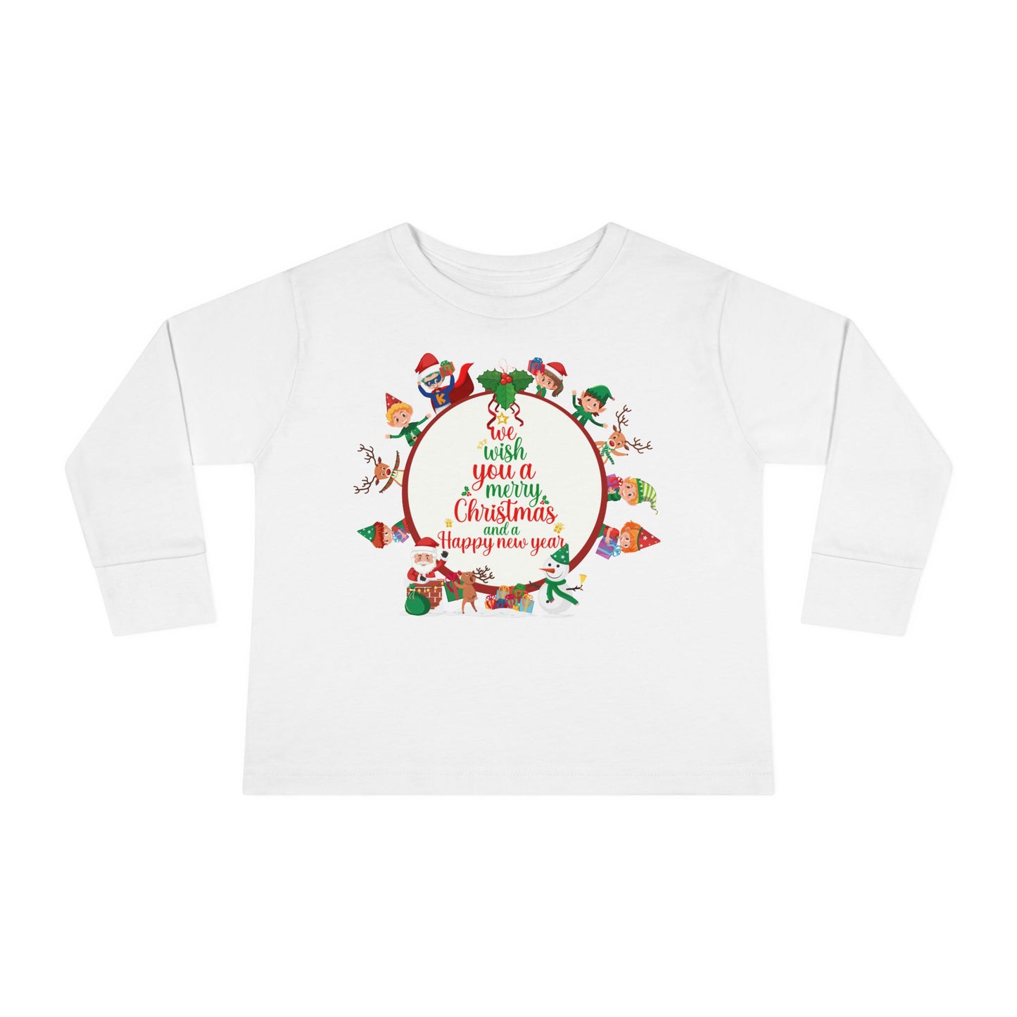 Toddler Long Sleeve Tee - We wish you a merry christmas - [[{"value":"Wonderwear Kid"}]]