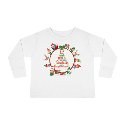 Toddler Long Sleeve Tee - We wish you a merry christmas - [[{"value":"Wonderwear Kid"}]]