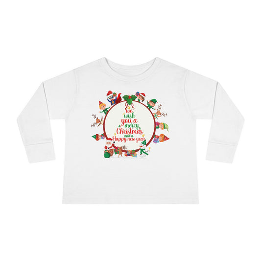 Toddler Long Sleeve Tee - We wish you a merry christmas - [[{"value":"Wonderwear Kid"}]]