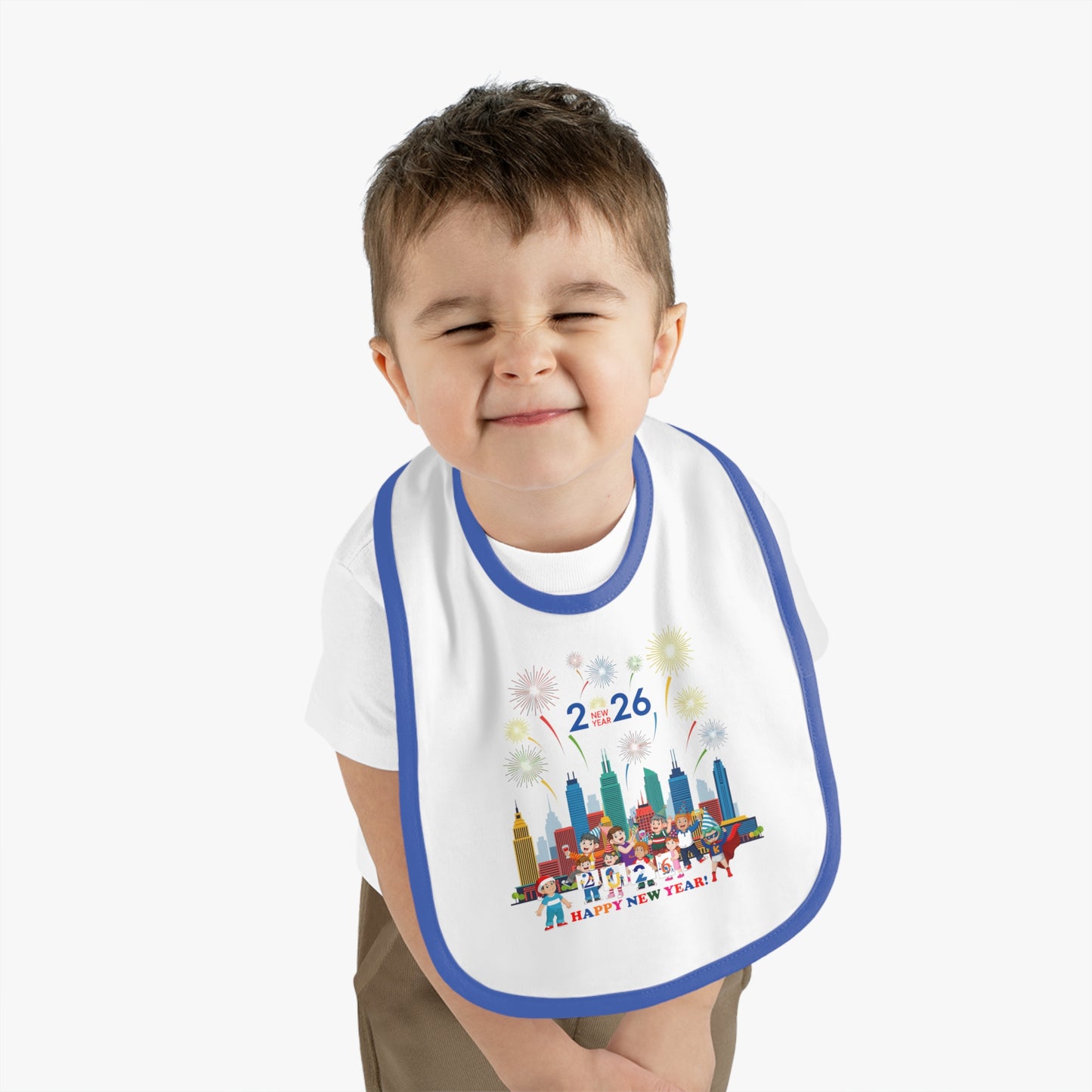 Baby Bib - Happy new year with fireworks