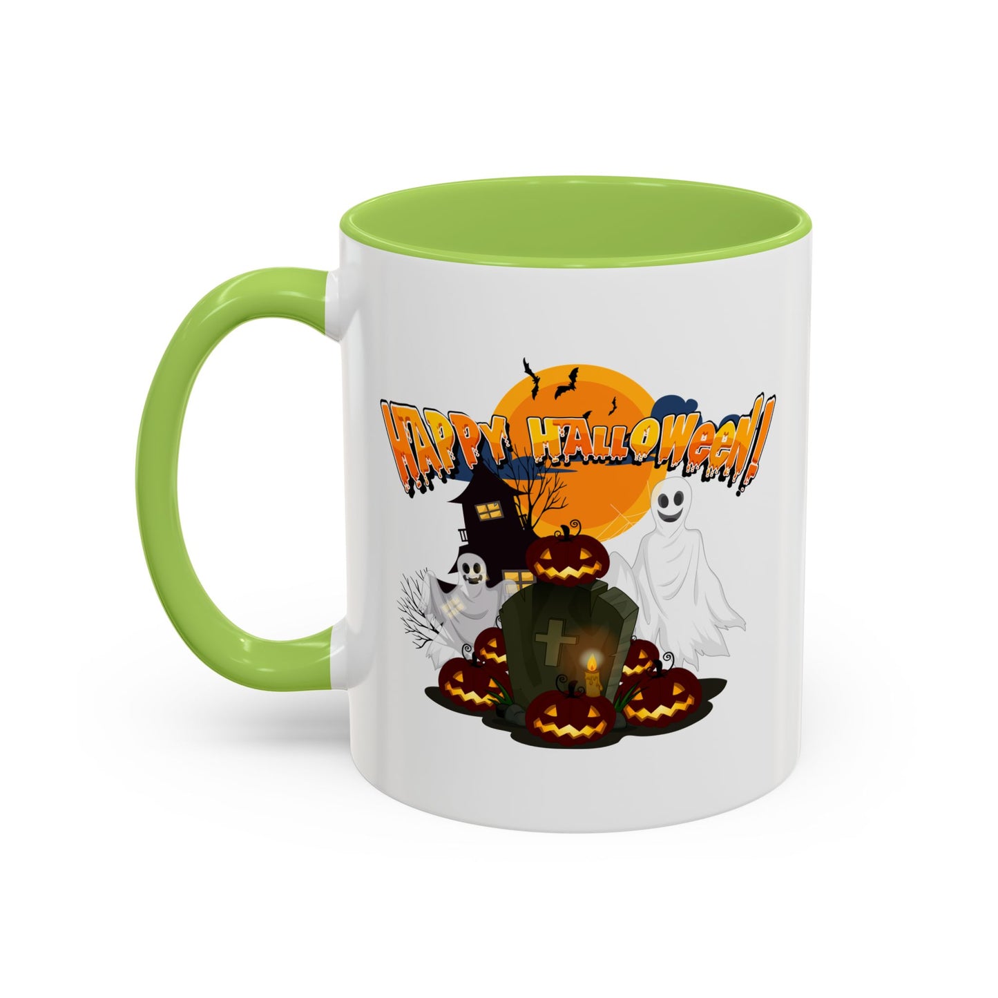 Accent Coffee Mug - Happy holloween - cemetery