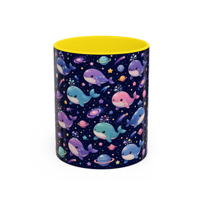 Accent Coffee Mug  (11/15 oz) - Cosmic Whale Adventure