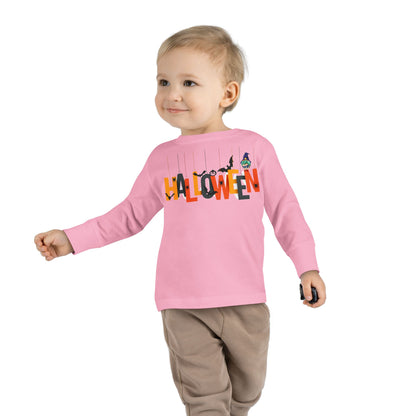Toddler Long Sleeve Tee - Holloween hanging letters Printify