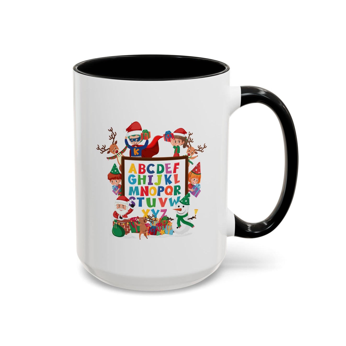 Accent Coffee Mug - Christmas alphabet with super kiddo